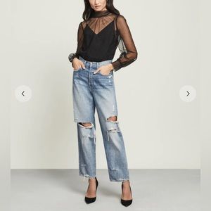 Veronica Beard BLAKE STRAIGHT-LEG JEAN | DISTRESSED